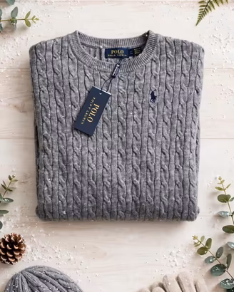 Maglione Polo Ralph Lauren Grigio L-Nuovo