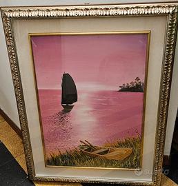 Quadro "Tramonto viola" dell'artista Solidea