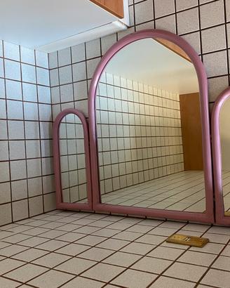 Specchio da bagno vintage anni ’80 – rosa antico