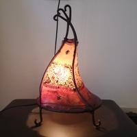 Abat jour lampade etniche pelle e ferro battuto