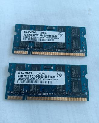 memoria RAM notebook ddr2 2gb x2