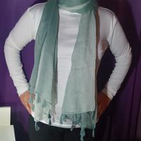 Sciarpa Stola Chiffon Verde turchese Sfumato con N