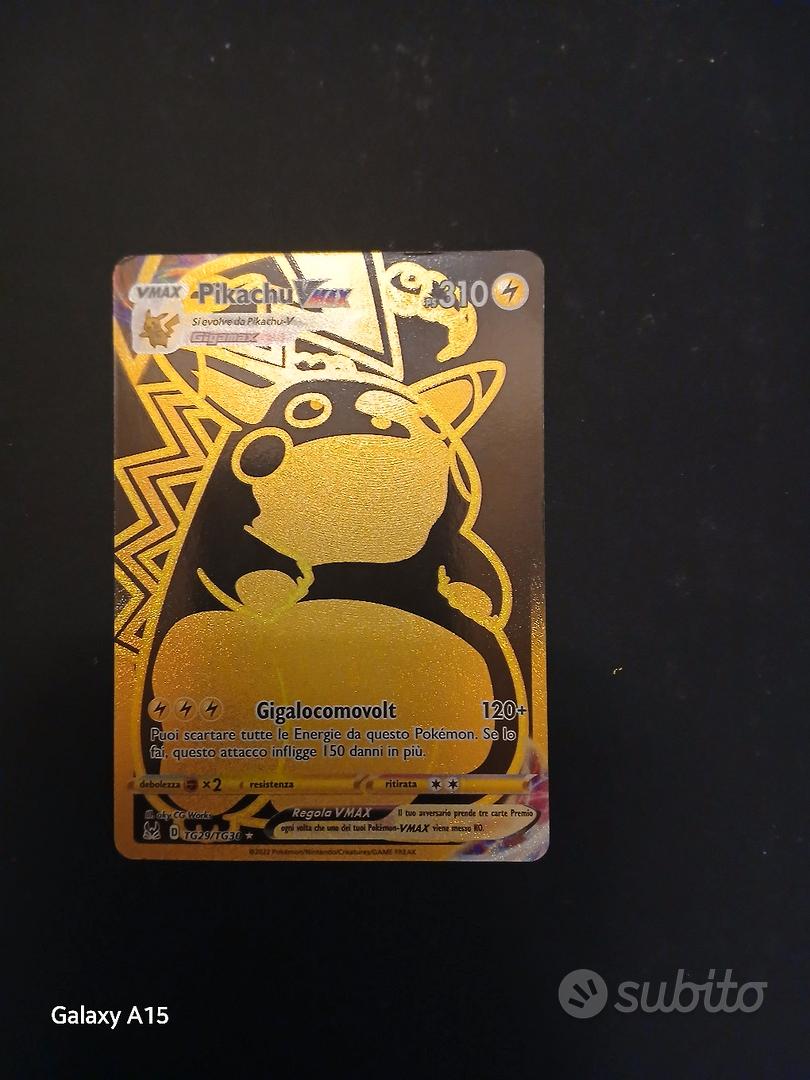 CARTA POKEMON METALLO Oro Pikachu Arcobaleno Pokémon VMAX V Pasqua - Foto 8