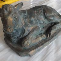 Scultura in terracotta effetto bronzo anni 80