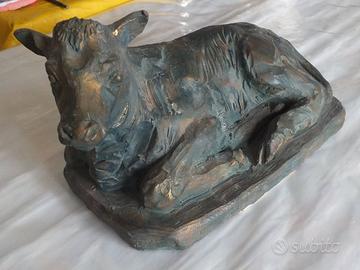 Scultura in terracotta effetto bronzo anni 80