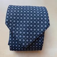 Cravatta Harrow, blu con geometrie a rombi