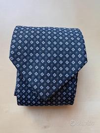 Cravatta Harrow, blu con geometrie a rombi