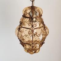 Lanterna veneziana vintage in vetro di Murano