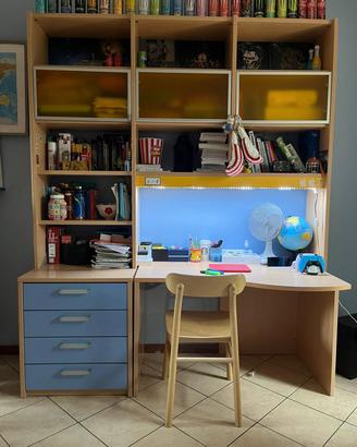 libreria ragazzi con scrivania 