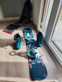 kit Snowboard Donna BURTON STYLUS+scarponi Salomon