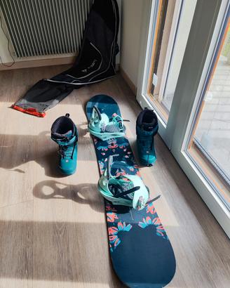 kit Snowboard Donna BURTON STYLUS+scarponi Salomon