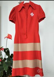 Abito rosso cerimonia originale vintage anni 60
