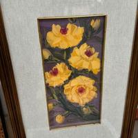 Quadro fiori gialli dipinto a mano Autore Duccio