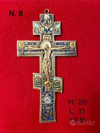 Icona-Croce ortodossa russa - 20x11cm - 19th