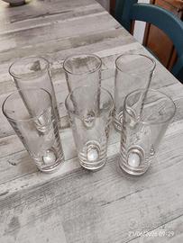 set di 6 bicchieri in cristallo base in argento