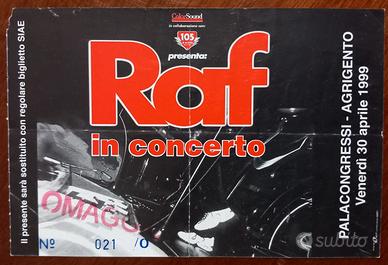 Biglietto concerto omaggio Raf Agrigento 1999 raro