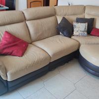 Divano ERACLE&SOFÀ in Pelle-Relax Elettrico+Pouf