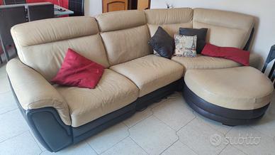 Divano ERACLE&SOFÀ in Pelle-Relax Elettrico+Pouf