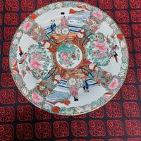 antico piatto cinese old chinese famille plate 