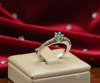 Anello Vertigo Smeraldo Diamanti