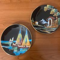 Coppia piatti ceramica Dolci Gualdo Tadino vintage