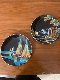 Coppia piatti ceramica Dolci Gualdo Tadino vintage