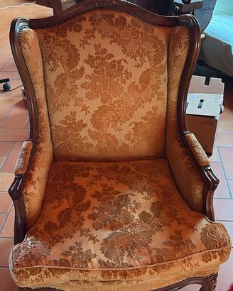 poltrona bergère in stile luigi XV