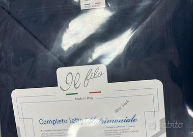 Completo letto matrimoniale blu