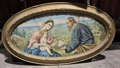 QUADRO STAMPA OVALE - SACRA FAMIGLIA