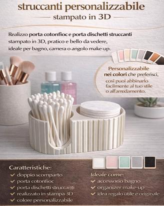 Porta cotonfioc e dischetti struccanti personalizz