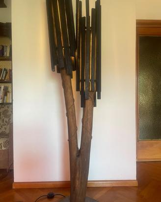 Lampada da terra in legno - Pezzo unico