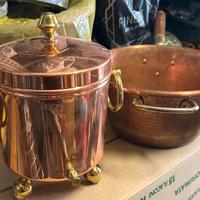 Pentola e oliera in rame