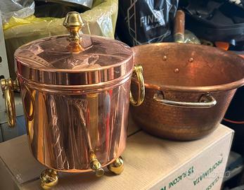 Pentola e oliera in rame