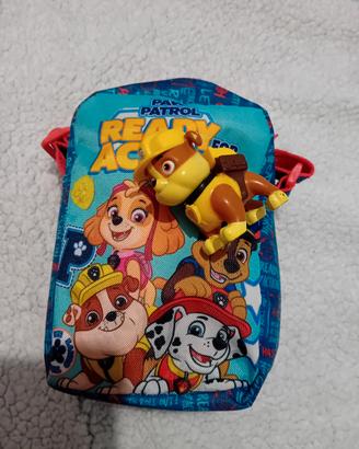 Paw Patrol tracolla +Rubble figure action omaggio 