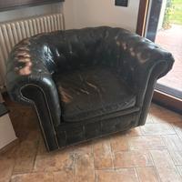 Poltrona Chesterfield in cuoio