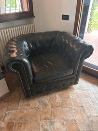 Poltrona Chesterfield in cuoio