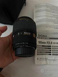 Sigma 105mm f/2.8 EX DG Macro Nikon F pari a nuovo