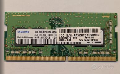 Banco RAM Samsung SoDimm 8GB DDR4 PC2400 Notebook