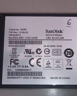 SanDisk SSD U100 32GB   codice 6