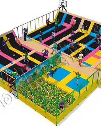 Trampolini Elastici, con Scivoli e Playground
