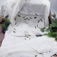 Coppia di tende in cotone ricamate