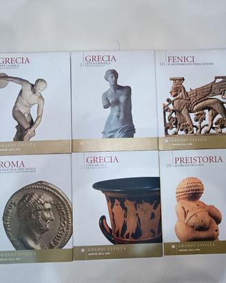 Lotto 6 Libri Grandi Civiltà - Grecia Roma Fenici
