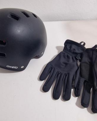 Casco e guanti Skateboard o monopattino