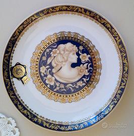 Piatto in porcellana e decorazioni in oro Limoges