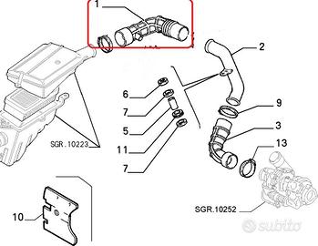 MANICOTTO ASPIRAZIONE ALIMENTAZIONE ALFA 145-146 -