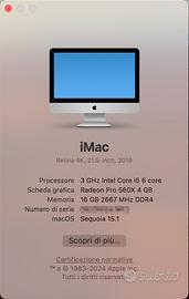 iMac Retina 4K 21.5 pollici 2019