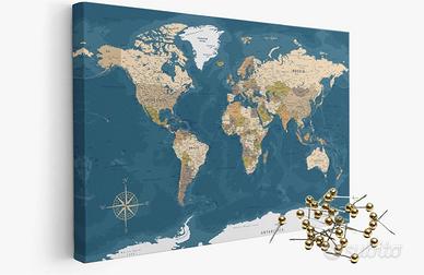 Mappa del mondo su tela