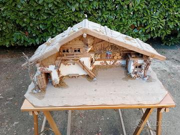 Presepe artigianale di legno trentino fatto a mano