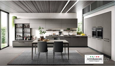 CUCINA LINEARE COMPLETA DI AMPIA COLONNA+LIVING