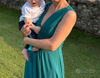 Abito rinascimento verde smeraldo elegante